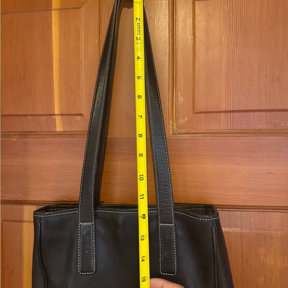 Coach Black Leather Shoulder Tote with White Contrast Stitching L2S-7776 - Picture 16 of 16